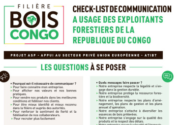 Plaquette ASP Congo - Check-list de communication à usage des exploitants forestiers de la République du Congo